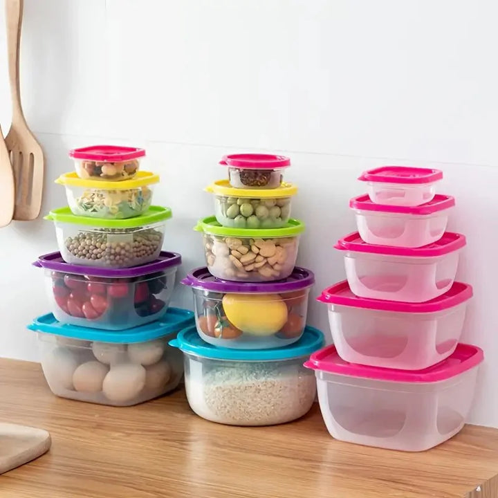 5 peças Recipientes de alimentos para micro-ondas Geladeira de plástico Crisper Recipiente retangular para alimentos Cozinha Almoço Selado Caixa de armazenamento ao ar livre