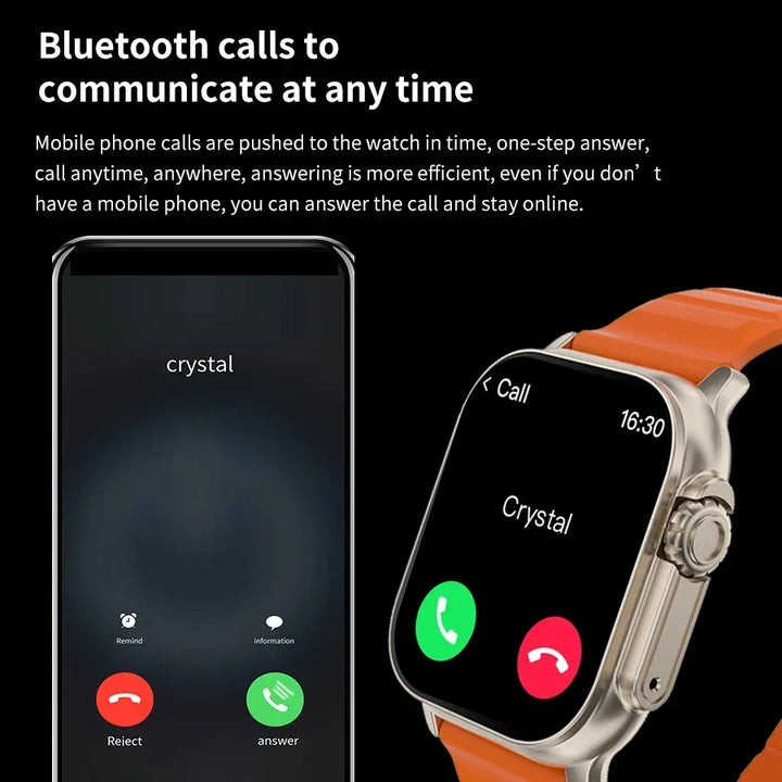 2024 T900 Ultra 2 Relógio Inteligente Masculino 49mm Série 8 2.3 "Tela AMOLED NFC Bússola À Prova D'Água Para Apple Watch IWO Ultra 8 Smartwatch