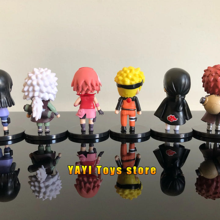 Novo 12pcs/set Anime Figura Naruto Shippuden Hinata Sasuke Itachi Kakashi Gaara Figura de Ação Q Versão PVC Figuras Brinquedos Presente