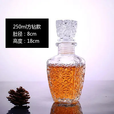 Garrafa de Vidro de Vinho 250-1000ml Decantadores de Uísque de Vidro Sem Chumbo para Licor Scotch Bourbon