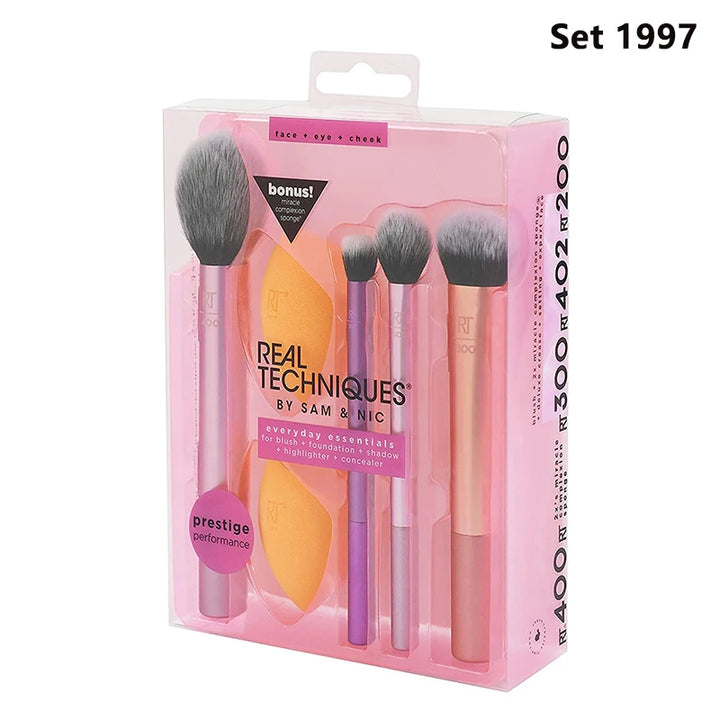 Real Techniques Pincéis de Maquiagem Set Para Base Cosmética Pó Blush Sombra Kabuki Mistura Make Up Brush Ferramenta de Beleza 1895