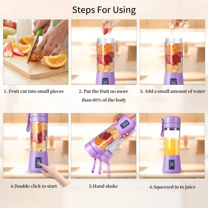 Mini Liquidificador Elétrico de Suco Shake Portátil Mini Copo de Suco Whirlwind Carregamento Mini Edição Máquina de Suco de Frutas 6 Lâminas
