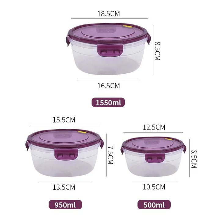 Caixa de conservação de alimentos frescos pode ser aquecida no forno de micro-ondas, caixa de armazenamento para geladeira e freezer de cozinha, lancheira transparente com tampa