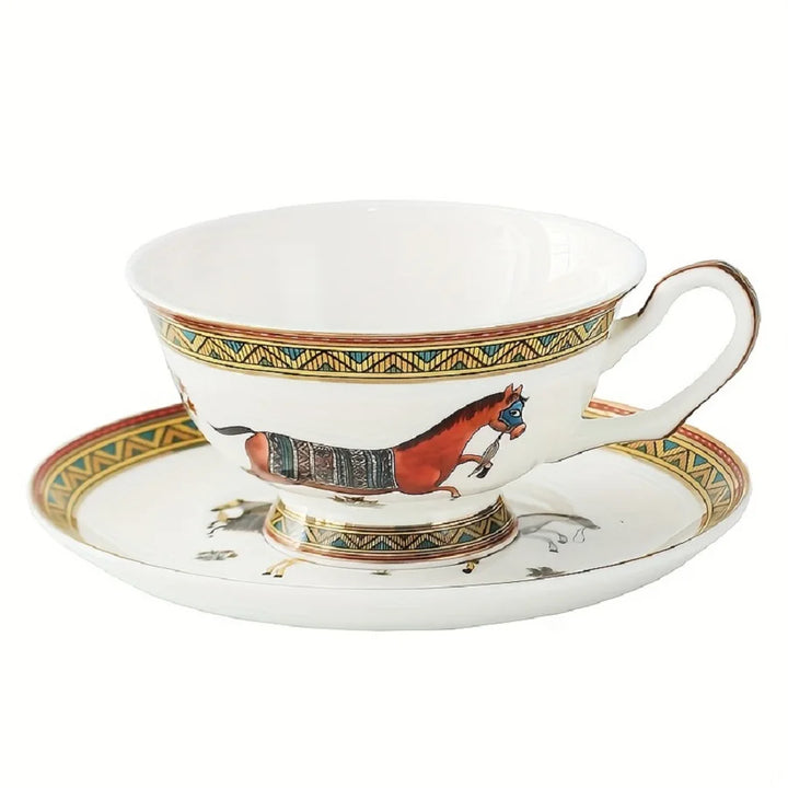 1 conjunto, xícara de chá e pires com colher, xícara de café de porcelana e prato pires, xícaras para café da manhã, chá da tarde, casa, jardim