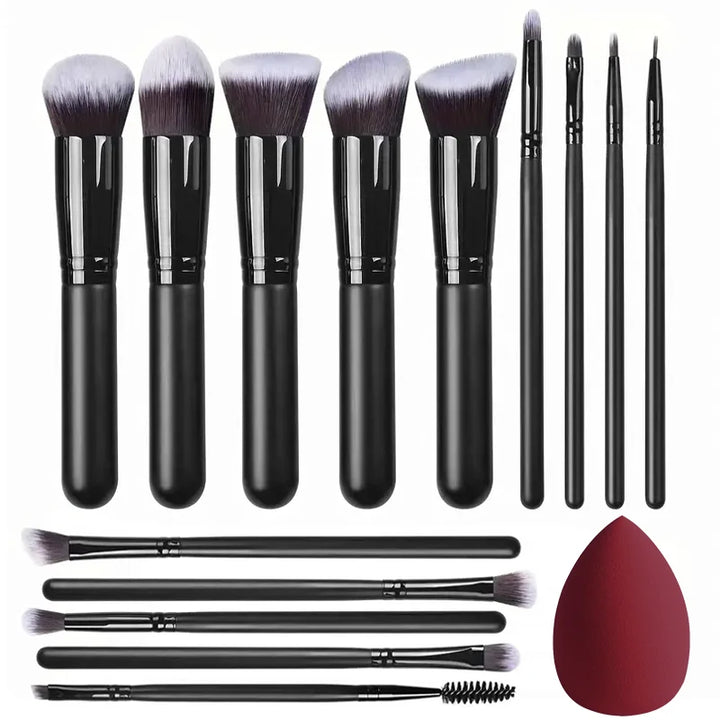 NOVO 14 PCS Pincéis de Maquiagem Set Soft Fluffy Foundation Blush Powder Eyeshadow Blending Cosméticos Femininos Ferramenta de Beleza Presente de Natal