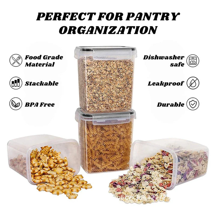 Recipiente hermético para armazenamento de cereais de 2 litros, à prova de umidade, à prova de insetos, balde de arroz, caixa de armazenamento de alimentos, tanque transparente de plástico selado