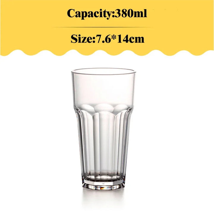 1 Pc Acrílico Plástico Suco de Cerveja Copo de Água Copos Transparentes Bar Coquetel Bebida Copo Reutilizável Drinkware