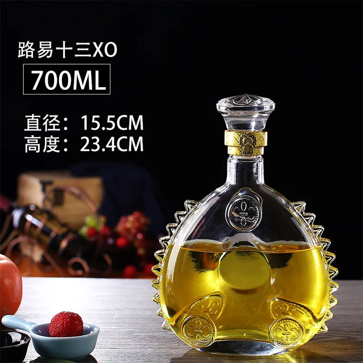 Garrafa de Vidro de Vinho 250-1000ml Decantadores de Uísque de Vidro Sem Chumbo para Licor Scotch Bourbon