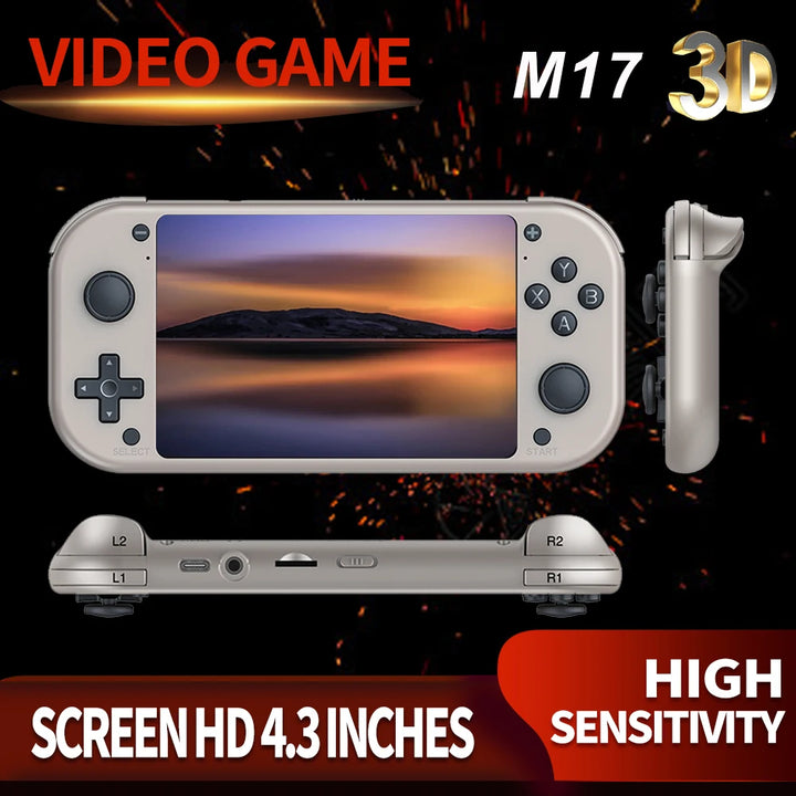 M17 Console de jogos Retro Handheld Video Game Console Open Source Linux System 4,3 polegadas IPS Screen Portable Pocket Video Player