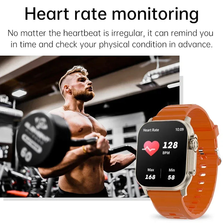 2024 T900 Ultra 2 Relógio Inteligente Masculino 49mm Série 8 2.3 "Tela AMOLED NFC Bússola À Prova D'Água Para Apple Watch IWO Ultra 8 Smartwatch