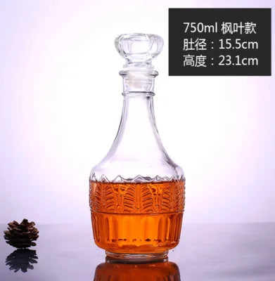 Garrafa de Vidro de Vinho 250-1000ml Decantadores de Uísque de Vidro Sem Chumbo para Licor Scotch Bourbon