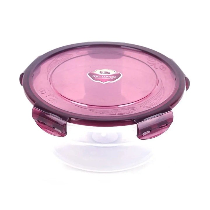1/4Pcs Caixa de armazenamento redonda de plástico, segura, empilhável, selada, retangular, recipientes para alimentos com tampa, caixa para manter os alimentos frescos