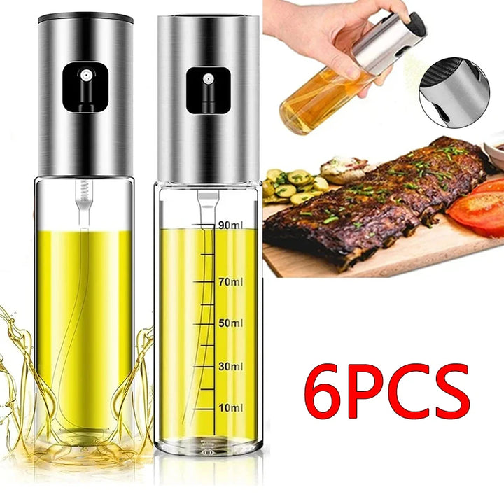 Pulverizador de óleo de vidro para cozinhar spray de azeitona mister para salada churrasco cozinha assar garrafa de vinagre vazia