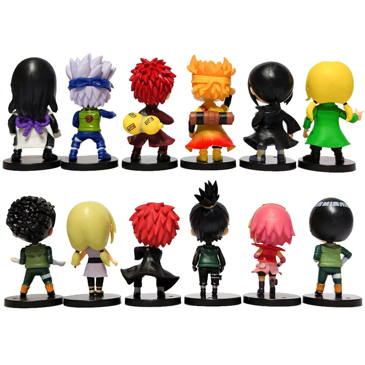 Novo 12pcs/set Anime Figura Naruto Shippuden Hinata Sasuke Itachi Kakashi Gaara Figura de Ação Q Versão PVC Figuras Brinquedos Presente