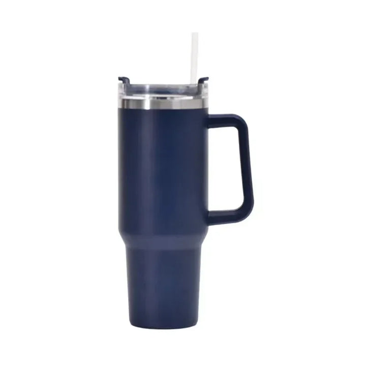 Garrafa de água de aço inoxidável de 40 onças, caneca de café para carro, copo personalizado com tampa de alça, canudo, copo térmico a vácuo