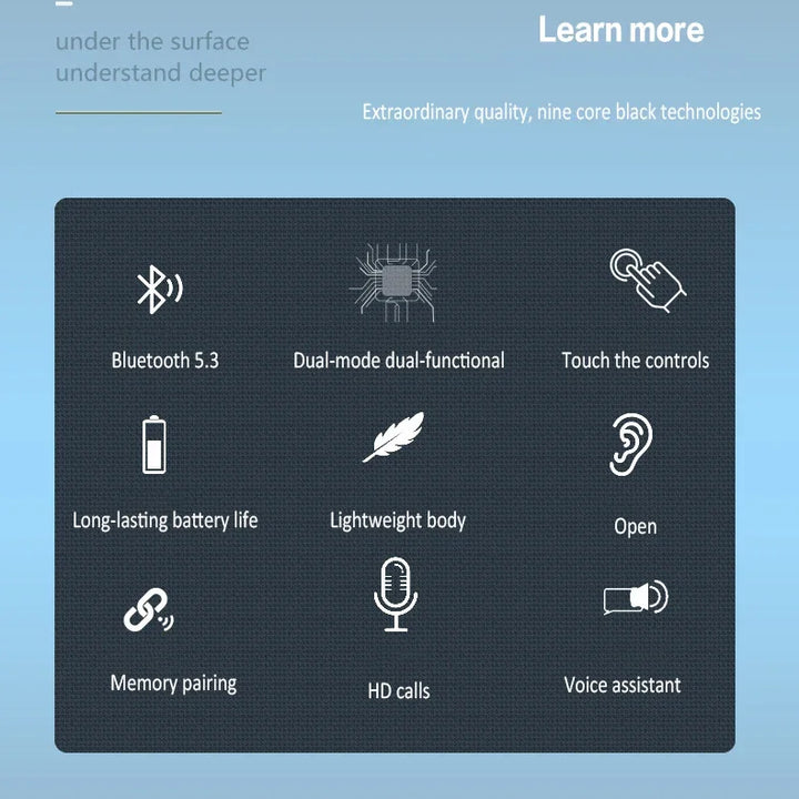 Xiaomi Wireless Bluetooth 5.3 Fones de ouvido Fone de ouvido à prova d'água de condução de ar Fones de ouvido esportivos estéreo com microfone