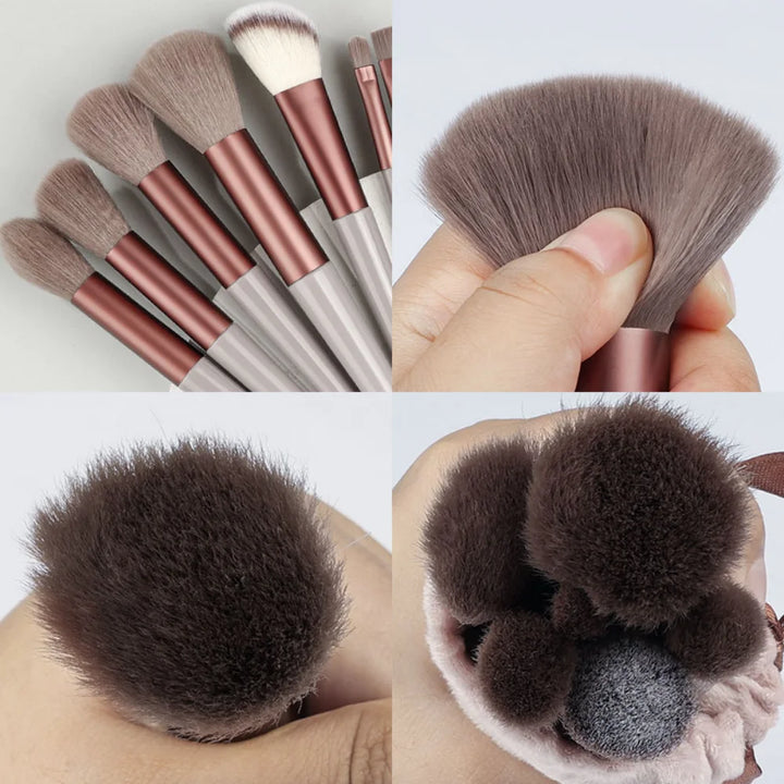 Conjunto de pincéis de maquiagem com 13 peças, pincel para corretivo, blush, pó, sombra, iluminador, base, ferramentas de beleza cosméticas
