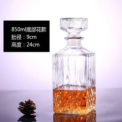 Garrafa de Vidro de Vinho 250-1000ml Decantadores de Uísque de Vidro Sem Chumbo para Licor Scotch Bourbon