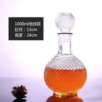 Garrafa de Vidro de Vinho 250-1000ml Decantadores de Uísque de Vidro Sem Chumbo para Licor Scotch Bourbon