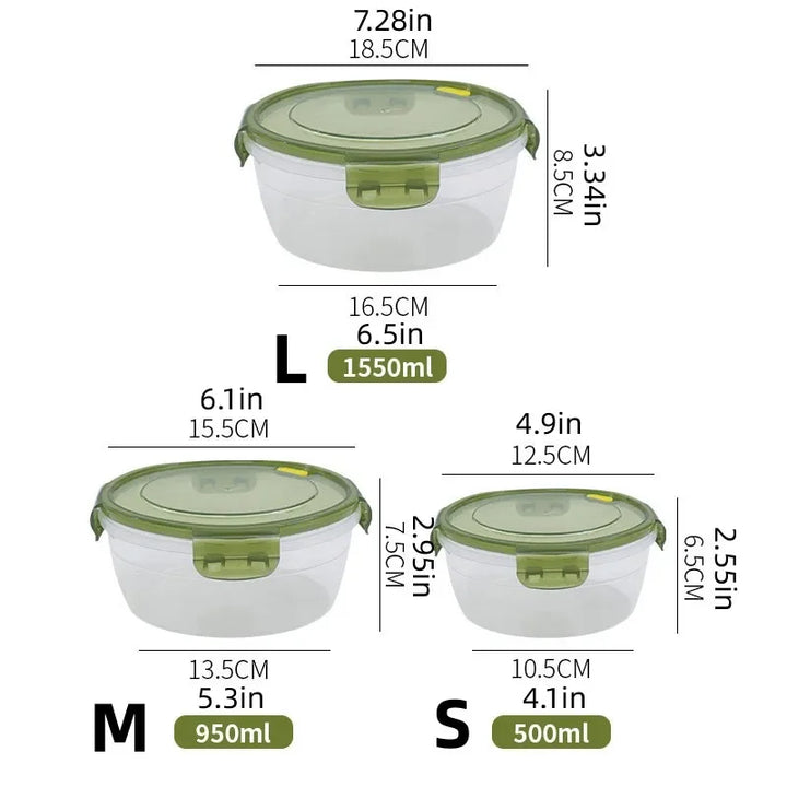 Caixa de conservação de alimentos frescos pode ser aquecida no forno de micro-ondas, caixa de armazenamento para geladeira e freezer de cozinha, lancheira transparente com tampa