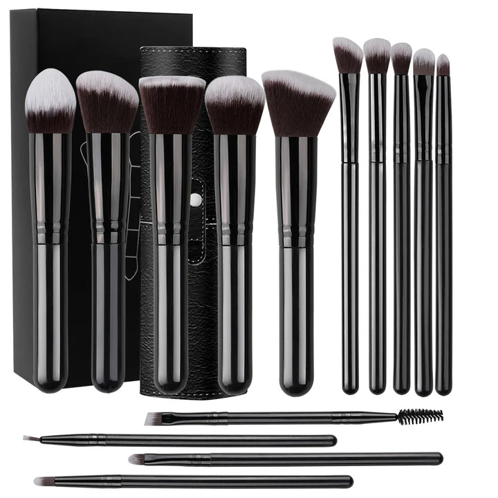 NOVO 14 PCS Pincéis de Maquiagem Set Soft Fluffy Foundation Blush Powder Eyeshadow Blending Cosméticos Femininos Ferramenta de Beleza Presente de Natal