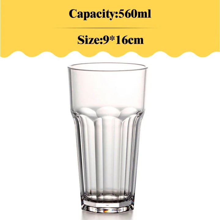 1 Pc Acrílico Plástico Suco de Cerveja Copo de Água Copos Transparentes Bar Coquetel Bebida Copo Reutilizável Drinkware