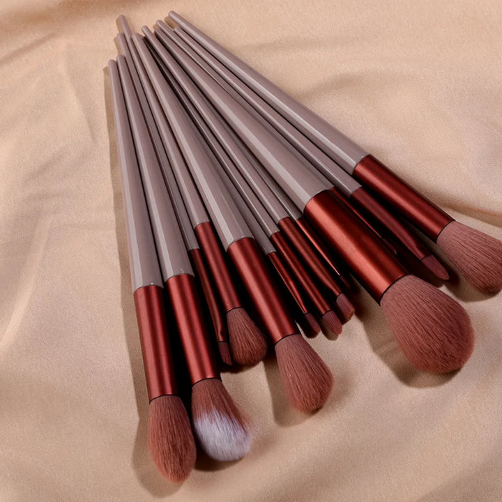 Conjunto de pincéis de maquiagem com 13 peças, pincel para corretivo, blush, pó, sombra, iluminador, base, ferramentas de beleza cosméticas