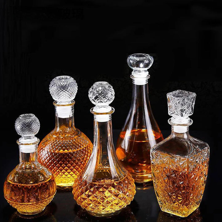 Garrafa de Vidro de Vinho 250-1000ml Decantadores de Uísque de Vidro Sem Chumbo para Licor Scotch Bourbon
