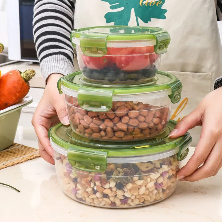 Caixa de conservação de alimentos frescos pode ser aquecida no forno de micro-ondas, caixa de armazenamento para geladeira e freezer de cozinha, lancheira transparente com tampa