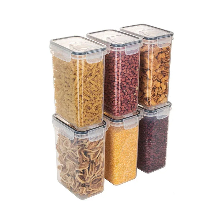 Recipiente hermético para armazenamento de cereais de 2 litros, à prova de umidade, à prova de insetos, balde de arroz, caixa de armazenamento de alimentos, tanque transparente de plástico selado