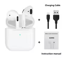 Pro4 TWS Fone de ouvido Bluetooth 9D Fone de ouvido estéreo sem fio Fone de ouvido intra-auricular HiFi Fone de ouvido mãos-livres com microfone para Xiaomi iPhone